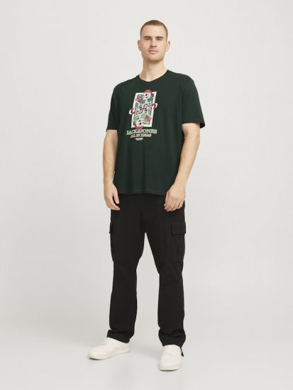 Jack & Jones XMAS Christmas Skull T-Shirt Dark Slate Grey - Тениски - мъжки тениски големи размери