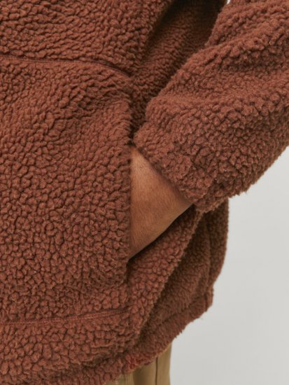 Jack & Jones ESTERBRO High Collar Teddy Jacket Brandy Brown - Якета - мъжки якета големи размери