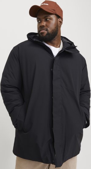 Jack & Jones KEEN Windproof Parka Black - Якета - мъжки якета големи размери