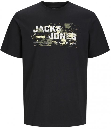 Jack & Jones JCOOUTDOOR LOGO T-Shirt Black - Тениски - мъжки тениски големи размери
