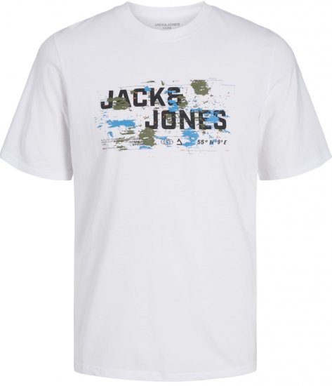 Jack & Jones JCOOUTDOOR LOGO T-Shirt White - Тениски - мъжки тениски големи размери