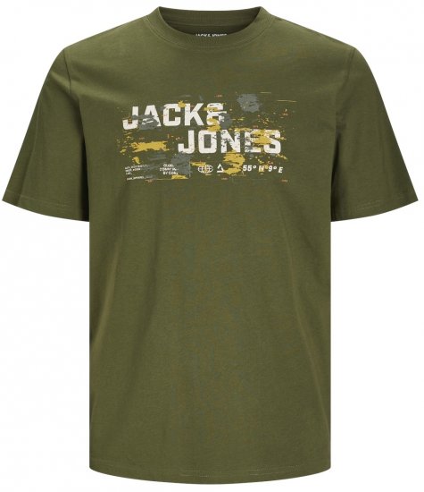 Jack & Jones JCOOUTDOOR LOGO T-Shirt Cypress - Тениски - мъжки тениски големи размери