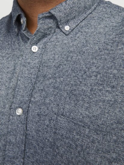 Jack & Jones NORRIS Flannel Long Sleeve Shirt Navy Blazer - Ризи - мъжки ризи големи размери