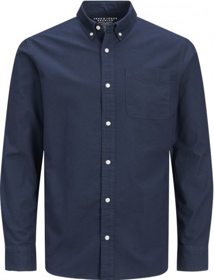 Jack & Jones Brook Oxford Long Sleeve Shirt Navy Blazer - Ризи - мъжки ризи големи размери