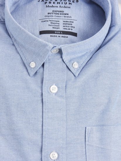 Jack & Jones Brook Oxford Long Sleeve Shirt Cashmere Blue - Ризи - мъжки ризи големи размери