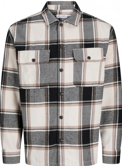 Jack & Jones Charge Overshirt Long Sleeve Crockery - Ризи - мъжки ризи големи размери