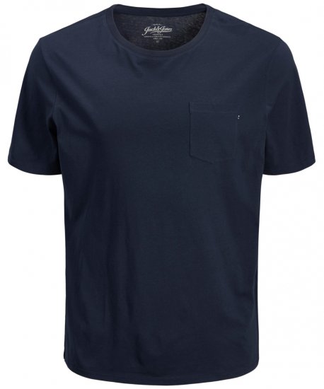 Jack & Jones JJEPOCKET Tee Navy - Тениски - мъжки тениски големи размери