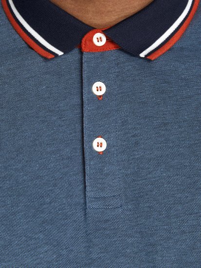 Jack & Jones Paulos Polo Denim Blue - Поло тениски - мъжки тениски с яка големи размери