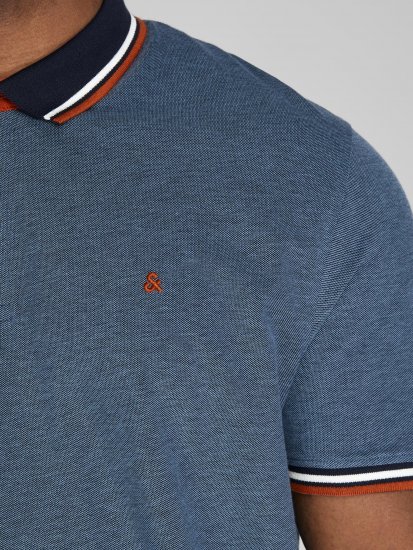 Jack & Jones Paulos Polo Denim Blue - Поло тениски - мъжки тениски с яка големи размери