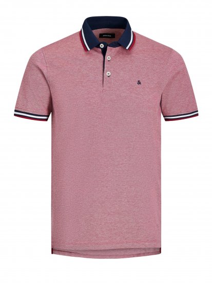 Jack & Jones Paulos Polo Rio Red - Поло тениски - мъжки тениски с яка големи размери