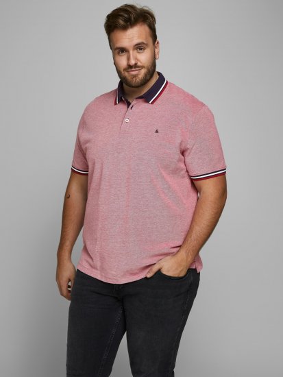 Jack & Jones Paulos Polo Rio Red - Поло тениски - мъжки тениски с яка големи размери