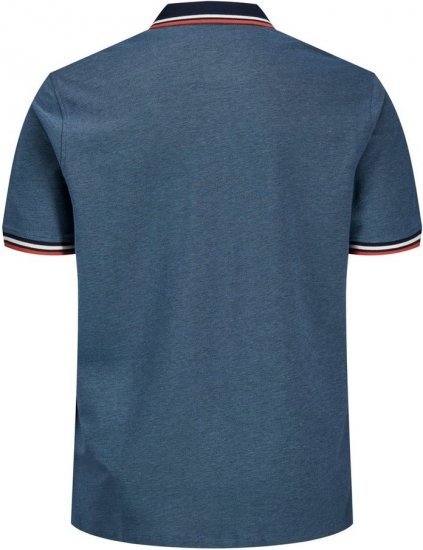 Jack & Jones PAULOS Short Sleeve Polo Denim Blue/PS - Поло тениски - мъжки тениски с яка големи размери