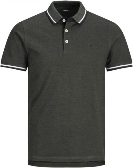 Jack & Jones PAULOS Short Sleeve Polo Green/PLAY 1 - Поло тениски - мъжки тениски с яка големи размери