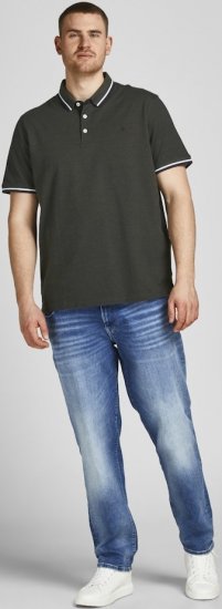 Jack & Jones PAULOS Short Sleeve Polo Green/PLAY 1 - Поло тениски - мъжки тениски с яка големи размери