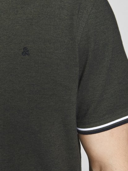 Jack & Jones PAULOS Short Sleeve Polo Green/PLAY 1 - Поло тениски - мъжки тениски с яка големи размери