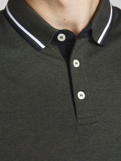 Jack & Jones PAULOS Short Sleeve Polo Green/PLAY 1 - Поло тениски - мъжки тениски с яка големи размери