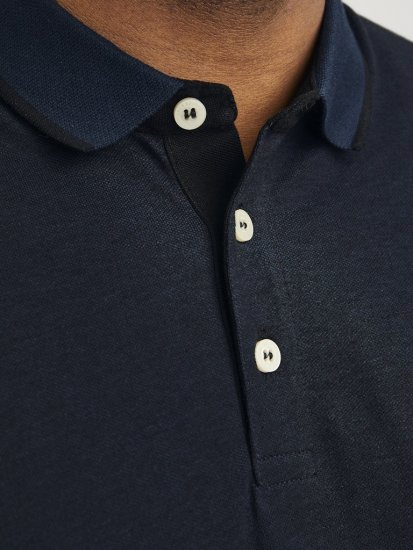 Jack & Jones PAULOS Short Sleeve Polo Dark Navy/PS - Поло тениски - мъжки тениски с яка големи размери