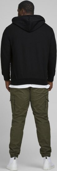 Jack & Jones Basic Sweat Zip Hood Black - Суичъри & cуичъри с качулка - мъжки суичъри големи размери