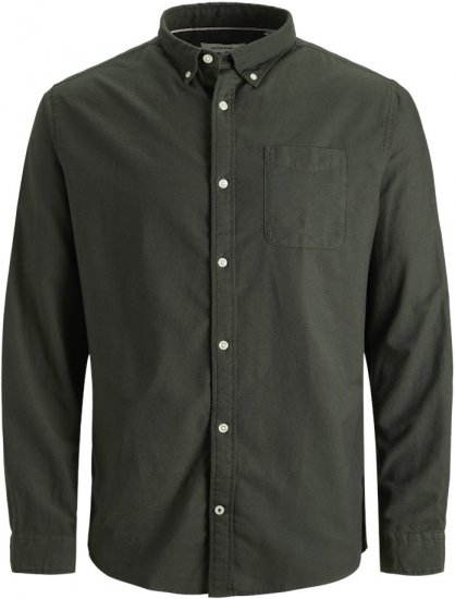 Jack & Jones OXFORD LS Shirt Green - Ризи - мъжки ризи големи размери