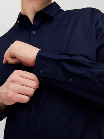 Jack & Jones CARDIFF Dress Shirt Navy - Ризи - мъжки ризи големи размери