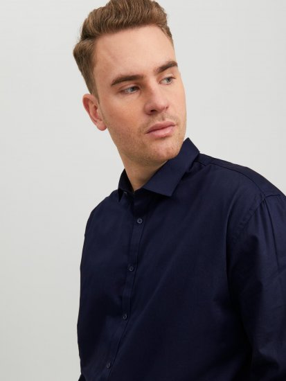 Jack & Jones CARDIFF Dress Shirt Navy - Ризи - мъжки ризи големи размери