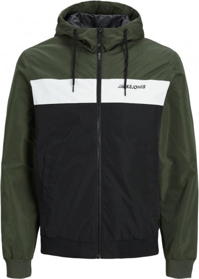 Jack & Jones RUSH Bomber Jacket with Hood Green - Якета - мъжки якета големи размери