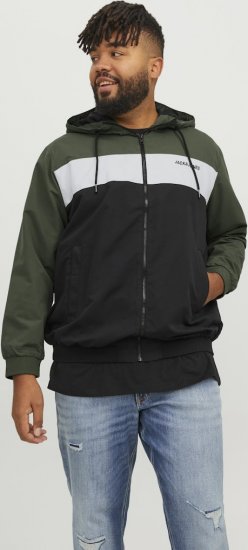 Jack & Jones RUSH Bomber Jacket with Hood Green - Якета - мъжки якета големи размери