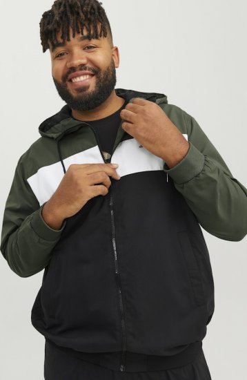 Jack & Jones RUSH Bomber Jacket with Hood Green - Якета - мъжки якета големи размери