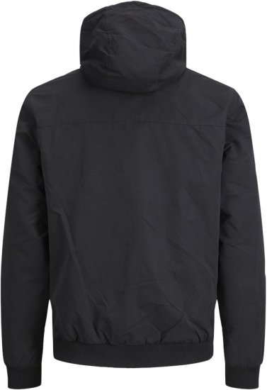 Jack & Jones RUSH SOLID Bomber Jacket with Hood Black - Якета - мъжки якета големи размери
