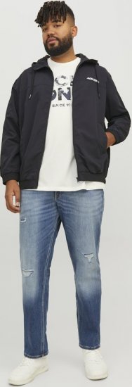 Jack & Jones RUSH SOLID Bomber Jacket with Hood Black - Якета - мъжки якета големи размери
