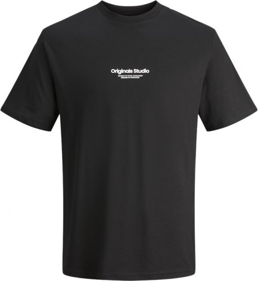 Jack & Jones ESTERBRO T-Shirt Black - Тениски - мъжки тениски големи размери