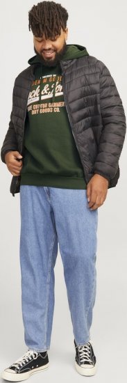 Jack & Jones 2 COL LOGO Hoodie Kombu Green - Суичъри & cуичъри с качулка - мъжки суичъри големи размери
