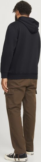 Jack & Jones 2 COL LOGO Hoodie Black - Суичъри & cуичъри с качулка - мъжки суичъри големи размери