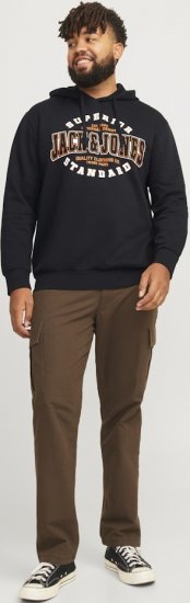 Jack & Jones 2 COL LOGO Hoodie Black - Суичъри & cуичъри с качулка - мъжки суичъри големи размери