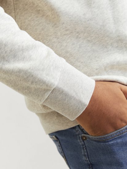 Jack & Jones 2 COL LOGO Hoodie White Melange - Суичъри & cуичъри с качулка - мъжки суичъри големи размери