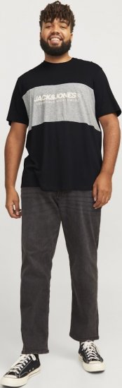 Jack & Jones LEGACY BLOCKING T-Shirt Black - Тениски - мъжки тениски големи размери