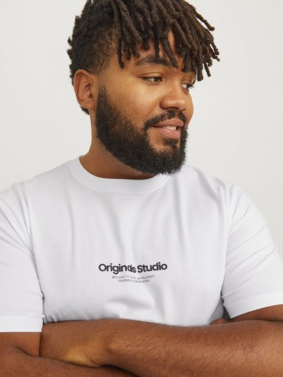 Jack & Jones ESTERBRO T-Shirt Bright White - Тениски - мъжки тениски големи размери