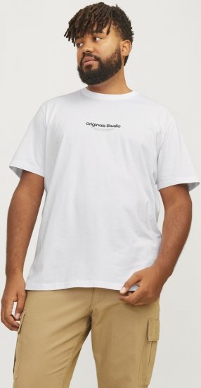 Jack & Jones ESTERBRO T-Shirt Bright White - Тениски - мъжки тениски големи размери