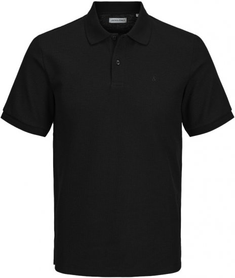 Jack & Jones AUSTIN CLASSIC Polo Black - Поло тениски - мъжки тениски с яка големи размери