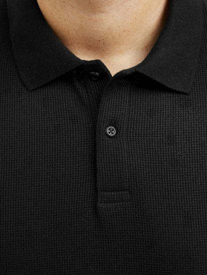 Jack & Jones AUSTIN CLASSIC Polo Black - Поло тениски - мъжки тениски с яка големи размери