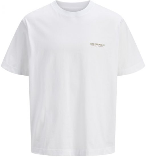 Jack & Jones Lington Crew Neck T-Shirt Bright White - Тениски - мъжки тениски големи размери