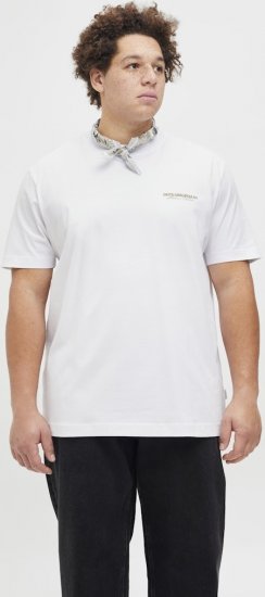 Jack & Jones Lington Crew Neck T-Shirt Bright White - Тениски - мъжки тениски големи размери