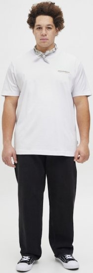 Jack & Jones Lington Crew Neck T-Shirt Bright White - Тениски - мъжки тениски големи размери