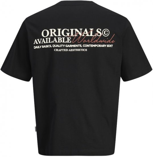 Jack & Jones Lington Crew Neck T-Shirt Black - Тениски - мъжки тениски големи размери