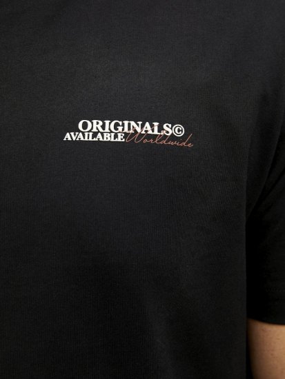 Jack & Jones Lington Crew Neck T-Shirt Black - Тениски - мъжки тениски големи размери