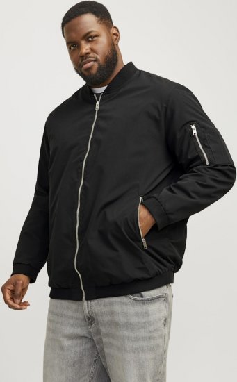 Jack & Jones RUSH Bomber Jacket Black - Якета - мъжки якета големи размери