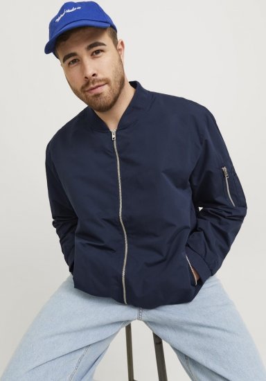 Jack & Jones RUSH Bomber Jacket Navy Blazer - Якета - мъжки якета големи размери