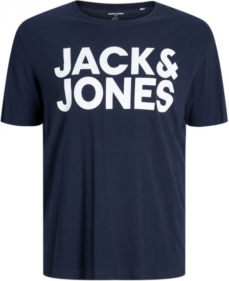 Jack & Jones CORP Logo T-Shirt Navy Blazer - Тениски - мъжки тениски големи размери