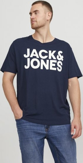 Jack & Jones CORP Logo T-Shirt Navy Blazer - Тениски - мъжки тениски големи размери