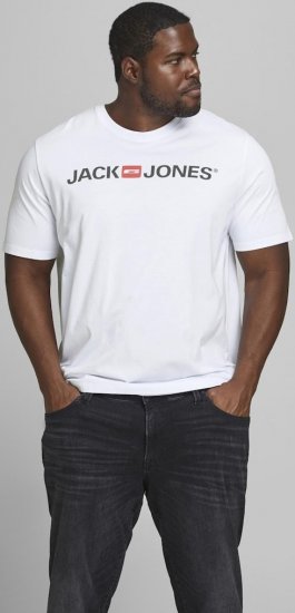 Jack & Jones JJECORP LOGO T-Shirt White - Тениски - мъжки тениски големи размери